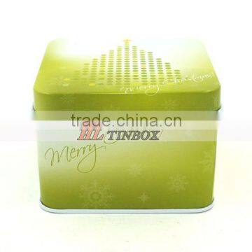 Christmas Square Candy Gift Tin Cans