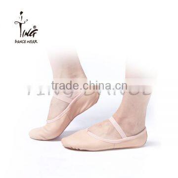 2015 new pink full sole super leather ballet shoes