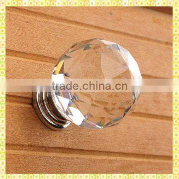 Cheap Diamond Clear Glass Furniture Handle For Bedroom Puller Decoration