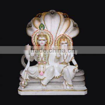 God Marble Vishnu Laxmi Statue