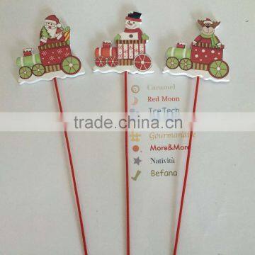 Train with santa /snowman/deer christmas decoration stick/garden decoration stick gift