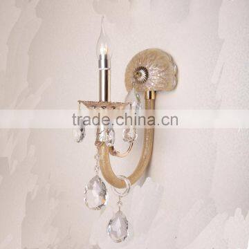 Restaurant amber crystal decorative wall lamp