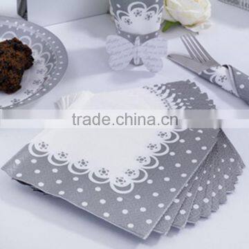 Disposable Doily Chic Boutique White & Silver Wedding Napkins