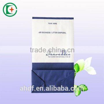 square bottom air sickness paper bags/ waterproof air sickness bag paper