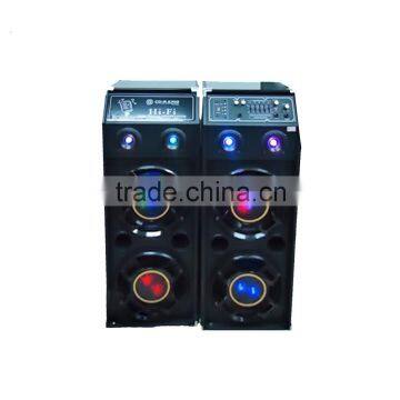 Dual 10inch Subwoofer 240W Karaoke Speaker Stereo Sound Speaker With Color Light Big Power Wooden Active Speaker photo-2