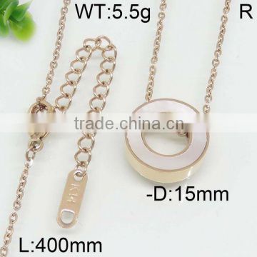 Exquisite circle rose gold necklace designs for ladies suit