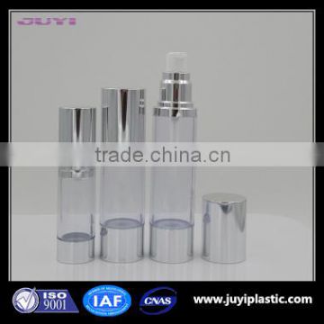 Matt Silver Round Cosmetic Aluminum Plastic Airless Cosmetic Packaging