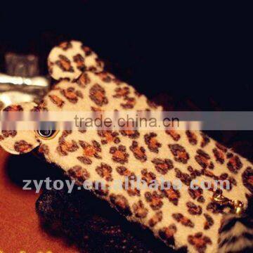 cheap leopard custom plush phone cases for i phone