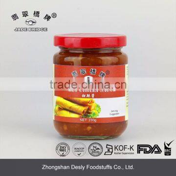 Delicious halal hot sweet chili sauce jar bottle 230g