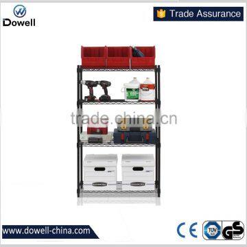 TC4832 Heavy Duty Wire Shelving System, 4-Tier,Black Steel 4-Shelf Shelving Unit 2Black Steel Storage Rack photo-4
