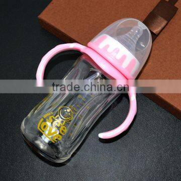 Eco-friendly BPA transparent borosilicate glass baby feeding bottle