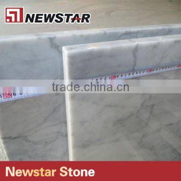 Marble Carrara Tiles Cut Into Marble Countertop photo-5