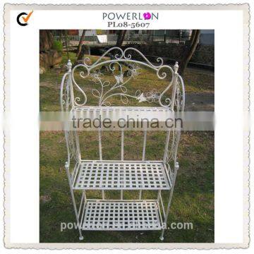 POWERLON Vintage Shabby Chic French Look 3 Tier Metal Shelf Ourdoor Garden Furniture