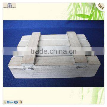 Recyclable Plate Lid Antique Rustic Cuboid Paulownia Wooden Box photo-4