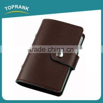 Toprank New Product Fashion Push Button PU Leather Credit Card Holder, Mens Business Card Wallet photo-2