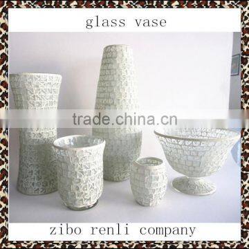 Types Delicate Patterns White Art Glass Decorative Modern Murano Glass Vase Home Decor