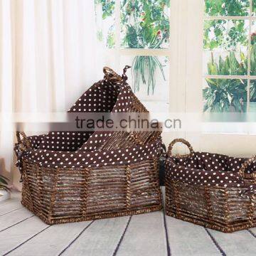 Rattan&wicker Laundry Basket With Fabric Inner photo-2