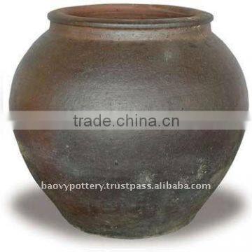 AAF Large black clay pot- Tall dark clay pot- Giant Outdoor Pots