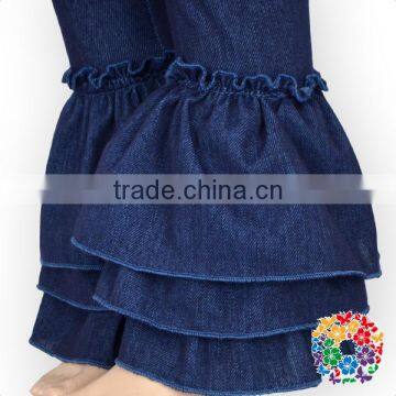 New Arrival Elastic Denim Baby Icing Ruffle Leggings Pants 0-6 Years Old Tight Baby Girl Jeans photo-4