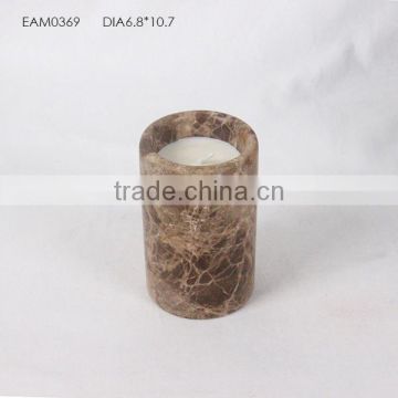 Art Pillar Brown Onyx Marble Candle Jar for Home Decor