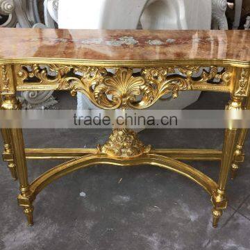 Hot Sale Classical European Style Console Table With Wood or Marble Top photo-2