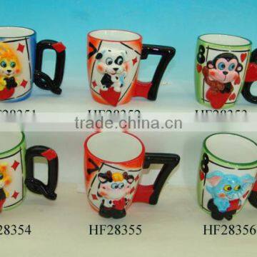 ceramic novelty mug, cow shape cartoon mug,flower cup,advertising mug