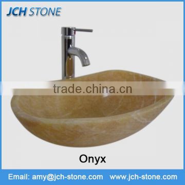 Factory price polished honey onyx stone wash basin