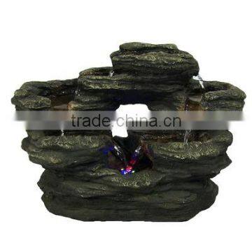 Two Stream Rock Tabletop Fountain With LED Lights photo-5