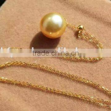 18k Gold 9-10mm Gold South Sea Pearl Pendant photo-2