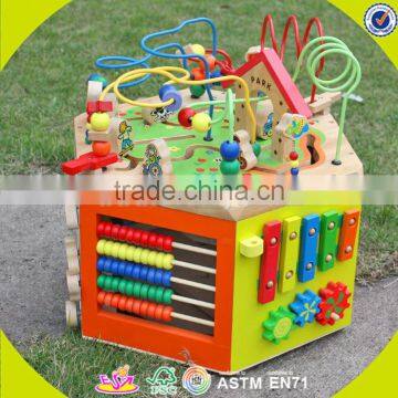 Wholesale Wooden Multifunctional String Beads Toy,lovely Kid Cubic Bead Toy,Educational Cubic Bead Toy for Baby W11B061 photo-6