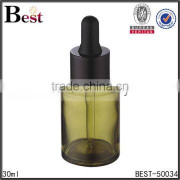 Wholesale Good Quality Empty Amber Green 30ml Glass Dropper Bottle Oblique Shoulder 30ml Glass Bottle With Dropper Essential Oil photo-2