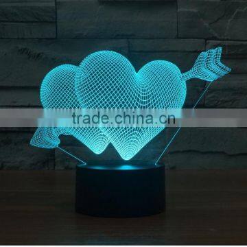 3D LED Acrylic Full Color Visual Lamp Light LOVE Symbol photo-3