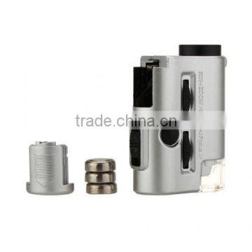 KMT Mini 30-60X Pocket Microscope Loupe LED UV Light Magnifier
