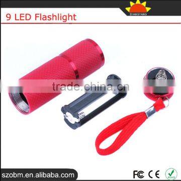 9 LED White Light AA Battery Free Sample Torchlight Cheap Police Flashlight photo-3