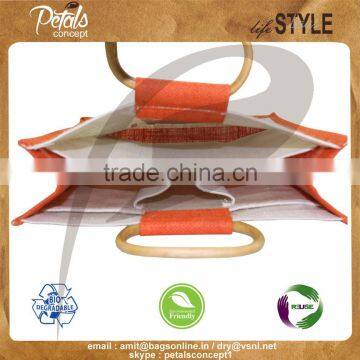 Jute Wine Bag With Cane Handle photo-6