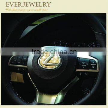 Hot Sales and High Grade Rhinestone Bling Crystal Car Logo Sticker Decal Design/AAA Crystal Car Steering Circle photo-2