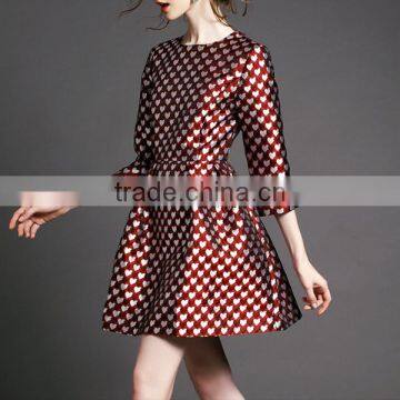 Ladies Fashion European Style Half Sleeve Fit and Flare Short Autumn Dress photo-4