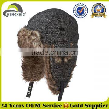 Winter warm Russian ski ear flap cap faux fur trapper hat