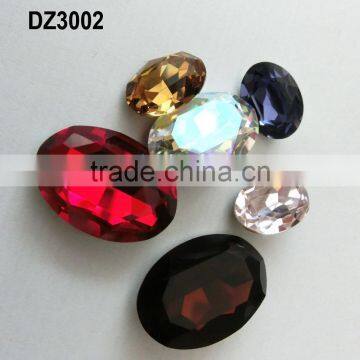 colorful loose fancy stones glass gemstone 13*18mm rhinestone for phone case decoration