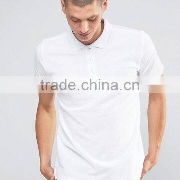 Custom Chest Logo Short Sleeve Button Placket Men's 100% Organic Cotton Breathable Pique 200g Casual White Blank Polo Shirt