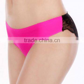 YunMengNi Ladies New Arrival Candy Colors and Transparent Lace Hipster Women Ice Silk Seamless Panty photo-2