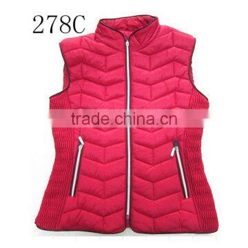 Printed fur lining women winter vest quilted vest