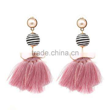 Bohemian Jewelry Big Ball Gems With Tassel Dangle Earrings photo-6
