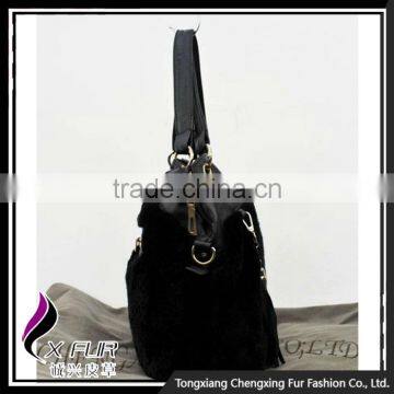 CX-H-50 Good Quality Leather Rex Rabbit Fur Women Bags/Handbag/Hand Bag photo-4