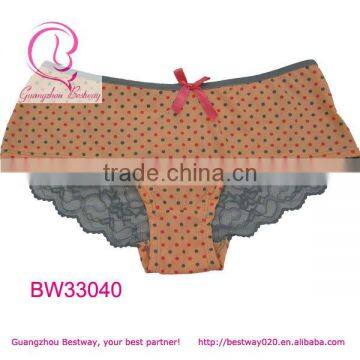 Fashion dot panty with back lace & string front lovely bow