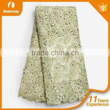 High Quality Lace Fabric Mesh Embroidery Guipure Cord Lace Cupion CP0145 African Cord Lace for Wedding Dress photo-3