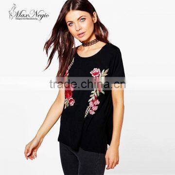 Maxnegio ladies floral design cotton kurti embroidery shirt