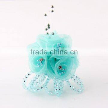 High Quality Girls Flower Fabric Brooch for Hair or Cloth Decoration,handmade Candy Lace Corsage Flower Brooches photo-5