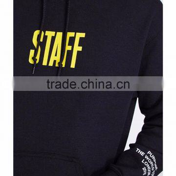 Oversized Men Hoodies Long Sleeves Ribbed Cotton Blends Fleece Logo Print Hoodies Custom Kangaroo Pocket
