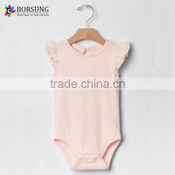 Latest Designs Newborn lmport Baby Clothes Girls Plain Baby Cotton Romper